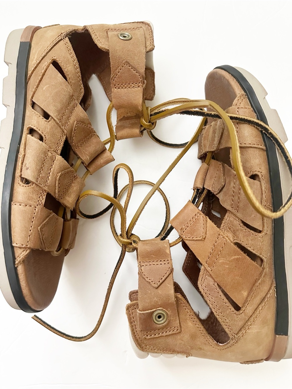 Sorel Torpeda Lace Brown Sandal Size 6.5